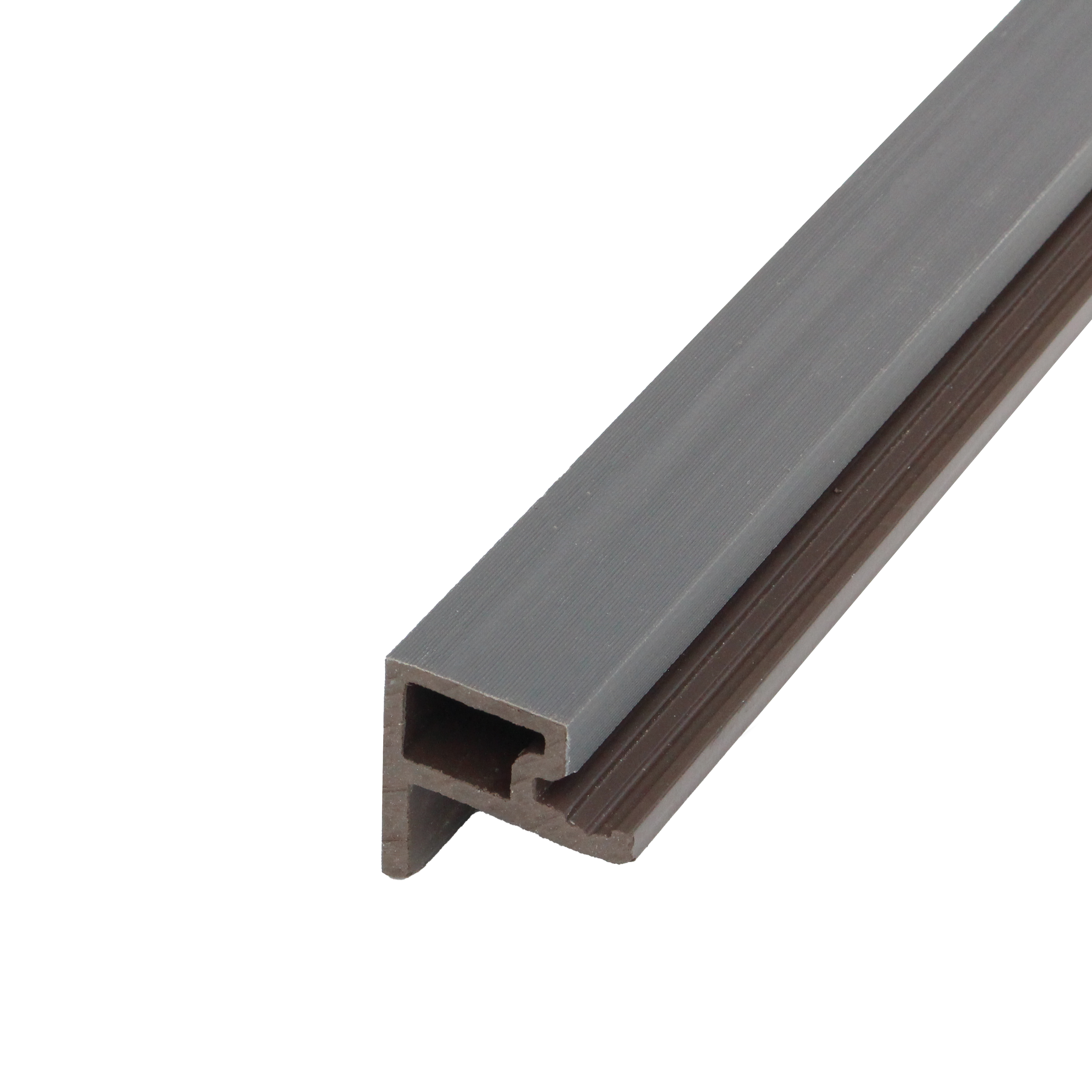 Slatted Cladding End Trim | Stone Grey | 2500mm
